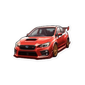 Add a Pop of Red to Your Ride with a Subaru Sticker - Perfect for Car Enthusiasts!