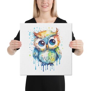 Enchanting Watercolor Owl Painting: A Captivating Artwork in Fine Detail