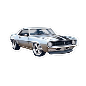 Verschönere deine Vintage Fahrt mit unserem grauen 1969 Camaro Sticker
