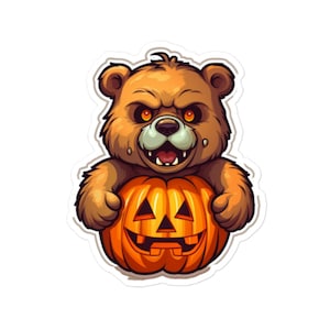 Spooktacular Halloween Bear Sticker: Add Festive Charm to Your Halloween Decor