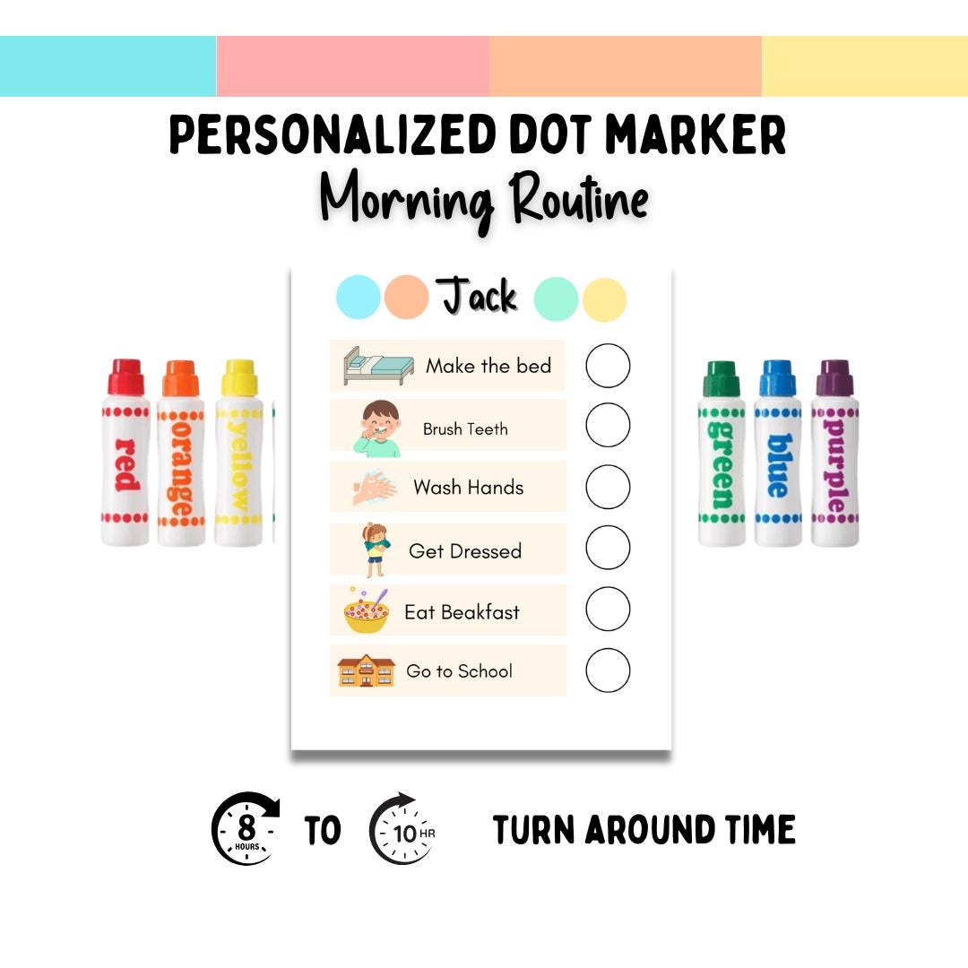 Personalized Dot Marker Morning Routine Chart (digital Download) - Etsy