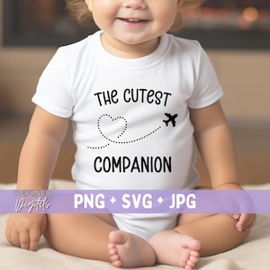 Mono de bebé SVG, monos de viaje para bebés, diseños svg para bebés, diseños cricut para bebés, regalos de aeropuerto para bebés, archivos png para bebés