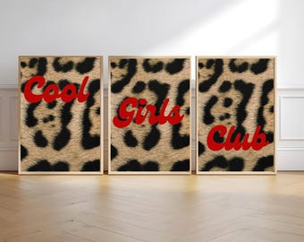 Leopard Print Girl Gang Art, Trendy Preppy Room Decor (Digital Download)