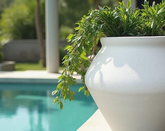Modern Lightweight Concrete Pot with Textured Finish