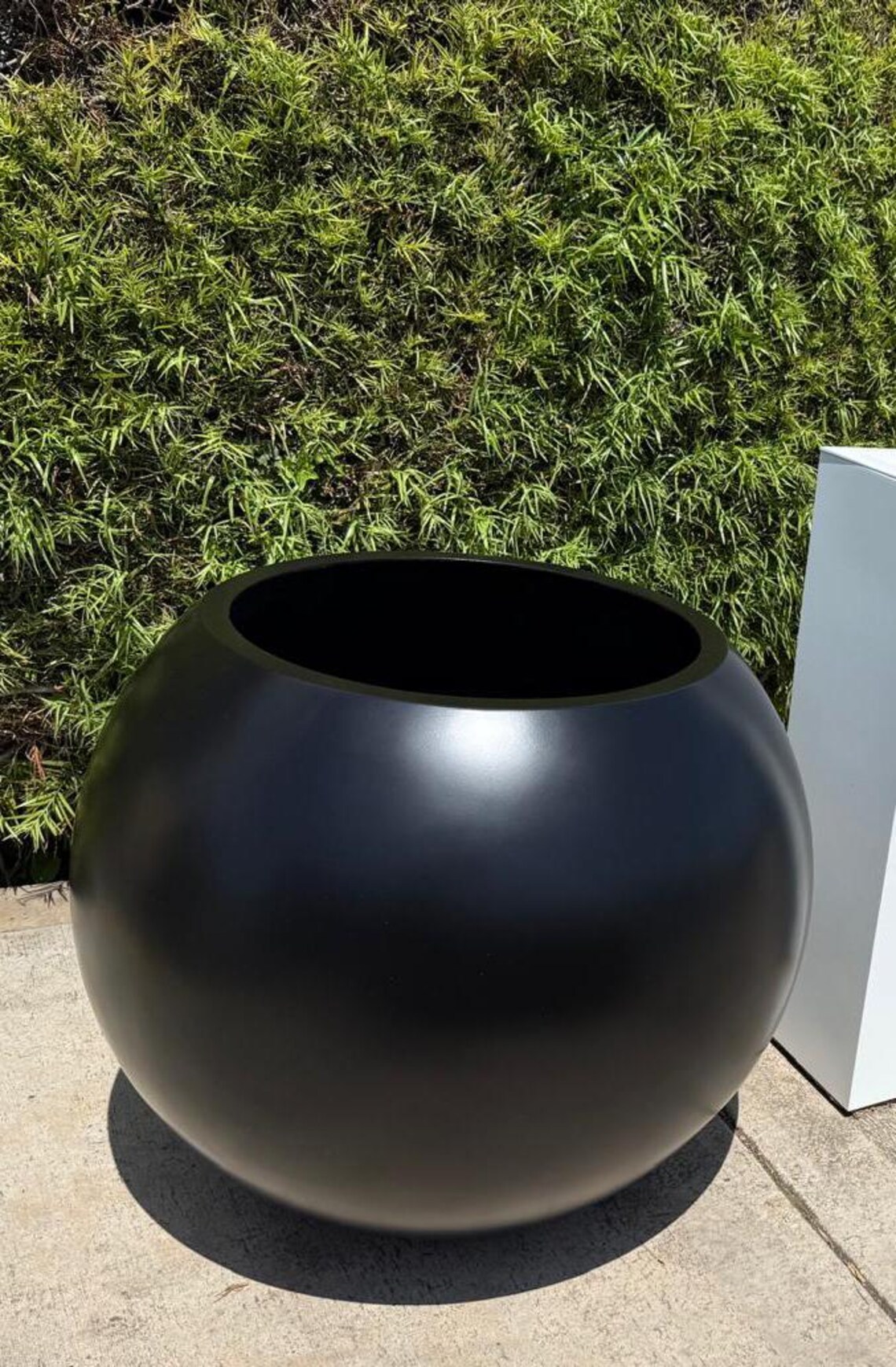 Large Spherical Fiberglass Planter - Custom Outdoor Commercial Pots ...