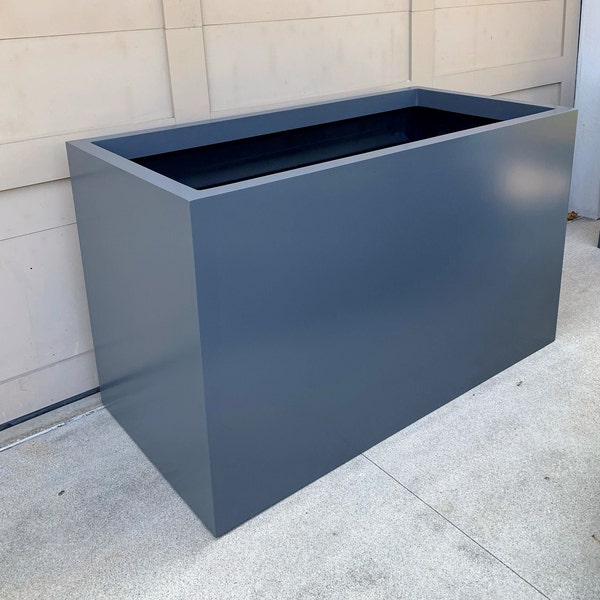 Rectangular Fiberglass Planter - Custom Sizes and Colors - Outdoor/Indoor FRP Fiberglass Planter Troughs