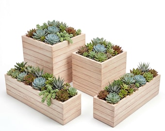 Maceta de imitación madera