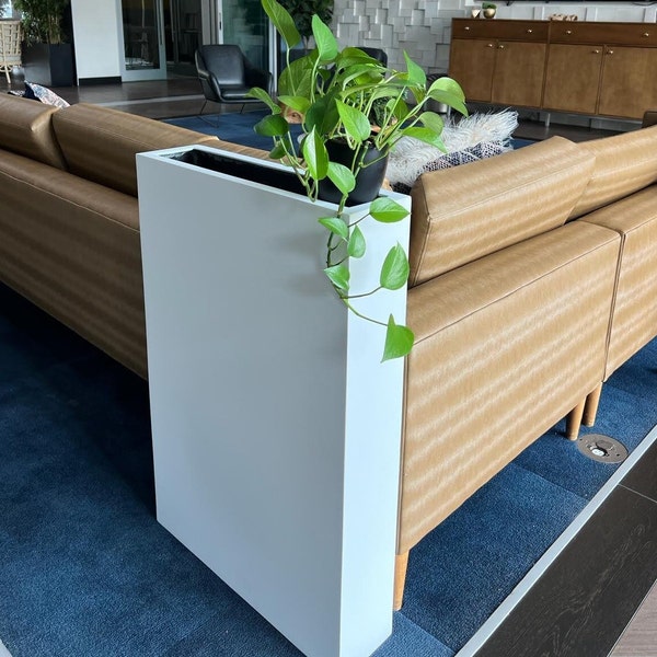 Skinny Screening Planter - Tall Fiberglass Pot- Any Color/Size Possible - Indoor/Outdoor Planter 24 inch wide x 6 inch deep x 36 inch
