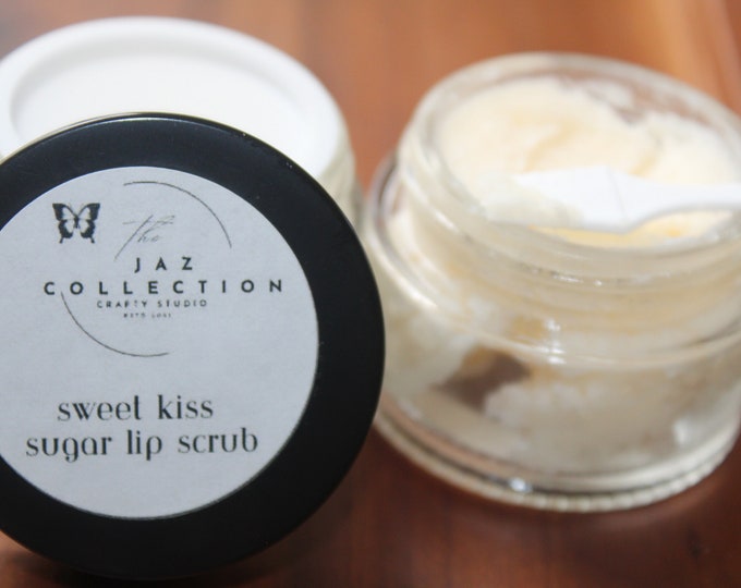 Gentle Lip Care: Almond Based Shea Butter Lip Scrub with White Sugar | Improved Lip Texture | Lipstick Enhance & Removal