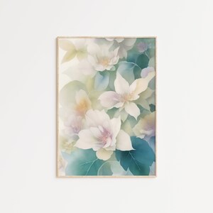 NEW! Colorful Wild Flowers & Foliage Watercolor Printable Wall Art, Greenery Botanical Print, Country Cottage Farmhouse, Organic Home Decor