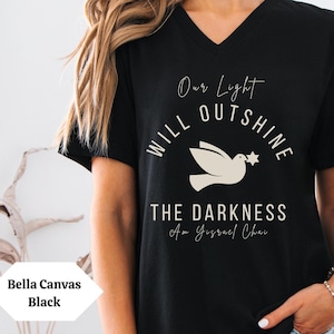 Tikkun Olam T-Shirt mit V-Ausschnitt Bin Yisrael Chai Shirt Unterstützung Israel Shirt Jüdisches Shirt Stehen Sie mit Israel Shirt Jüdisches TShirt Hebräisches Shirt
