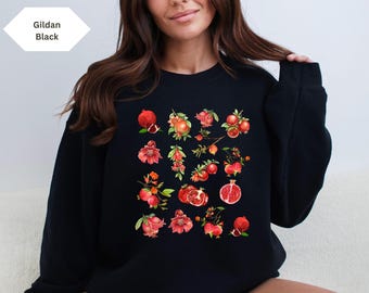 Pomegranate Shirt Fruit Shirt Pomegranate Clothing Cottage Core Clothes Cottage Core Shirt Cottagecore Clothes Fruit Sweatshirt