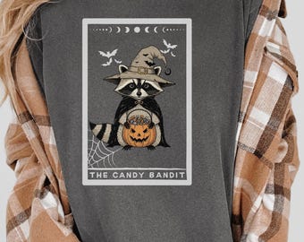 Maglietta di Halloween con procione Maglietta con procione carina ma selvaggia Maglietta con procione selvaggio Maglietta di Halloween con procione Maglietta con tarocchi laici Costume di Halloween per adulti