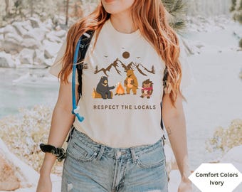 Granola Girl Gorpcore Respeta a los lugareños Forestcore Regalos al aire libre Ropa de senderismo Ropa terrosa Regalos al aire libre Camisa de camping