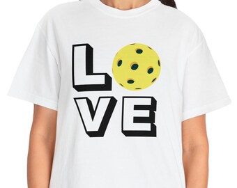 HOUD van het T-shirt Pickleball! Speler, ballen, sport, graphics, pensioencadeau, grappige tshirts, kwaliteit uniseks T-shirt kledingstuk geverfde kleuren,