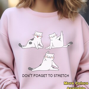 CAT STRETCHING Sweatshirt, Fitness-Shirt, Pullover, Katzenliebhaber, süßer Pullover, Rundhals-Sweatshirt, Urlaubsgeschenkideen, Personal Trainer