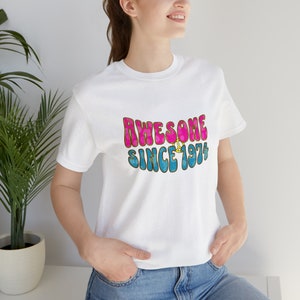Born in 1974 Tee, 50th Birthday Shirt, Retro Tshirt, Awesome Birthday T-shirt, Funny Tshirt, Retro Colorful Fun Shirt, Unisex Jersey Tee