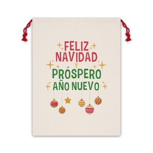 Spanish Christmas Linen GIFT Bag, Reusable Gift Bag, Eco Consious Gift Giving, Gift Packaging, Gifts for Christmas, Cloth bags for gifts