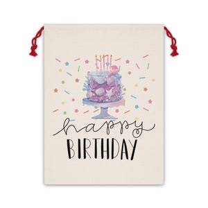 Birthday Linen Gift Bag, Reusable Gift Bag, Eco Friendly Gift Giving, Gift Packaging, Cloth bags for gifts, Elegant Birthday Gift Bag