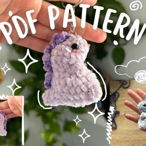 Süßer Chubby Crochet Dino Keychain | NUR PDF-Anleitung