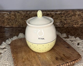 New Rae Dunn Polka Dot Scoop Sugar Bowl