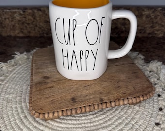 Rae Dunn White and Yellow Cup Of Happy Mug