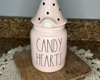 Rae Dunn Pink CANDY HEARTS Large Canister NEW