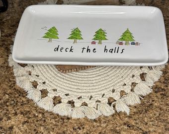 Rae Dunn DECK THE HALLS Plate New