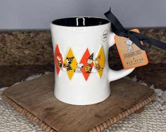 Rae Dunn Peanuts Collection Double Sided Trick or Treat Mug