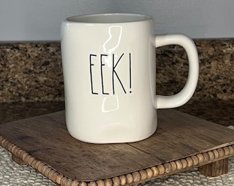 Rae Dunn Halloween EEK! Ghost Face Farmhouse CottageWhite Mug
