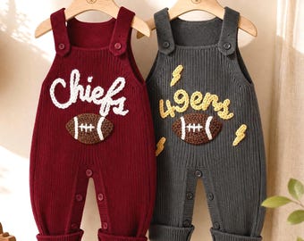 Conjunto personalizado de fútbol americano de la NFL para bebé, suéter deportivo personalizado, regalo para aficionados al fútbol americano, overol de los Steelers para bebé, regalo para baby shower, SKOL/Go Birds