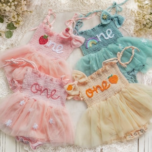 Custom Name Baby Tutu Dress,Personalized Hand Embroidered Birthday Baby Romper,Cake Smash Outfit,First Birthday Gift,Baby Shower Gift image 1