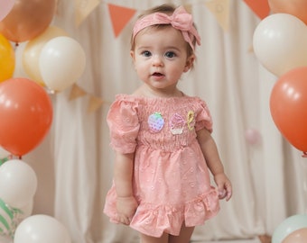 Personalized Baby Tutu Dress, Custom Baby Birthday Romper,Cake Smash Outfit,Strawberry Dress,First Birthday Gift,Baby Birthday Gifts