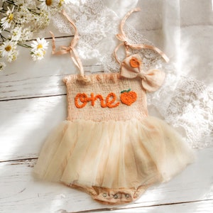 Custom Name Baby Tutu Dress,Personalized Hand Embroidered Birthday Baby Romper,Cake Smash Outfit,First Birthday Gift,Baby Shower Gift image 3