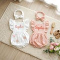 Personalized Newborn Romper, Embroidered Name Baby Outfit, Soft Muslin Cotton Bubble Romper Girl, Coming Home Outfit, Baby Shower Gift