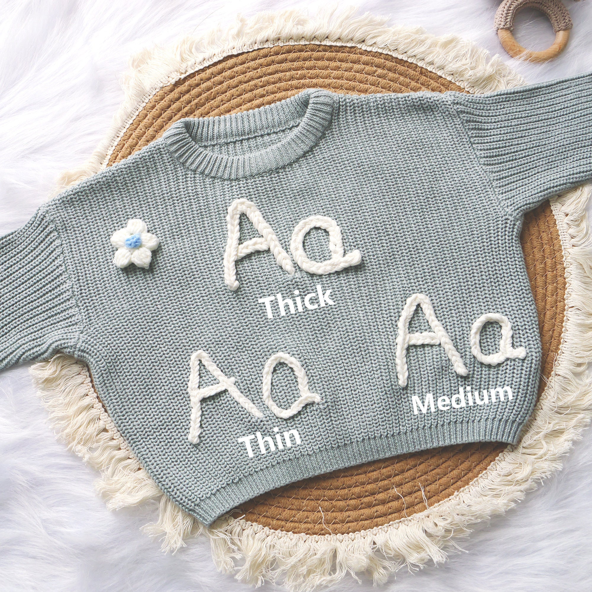 Custom Name Baby Sweater,Personalized Hand Embroidered Baby Sweater,Cute Baby Girls Sweater With Name,Baby Shower Gift,Christmas Gift Baby