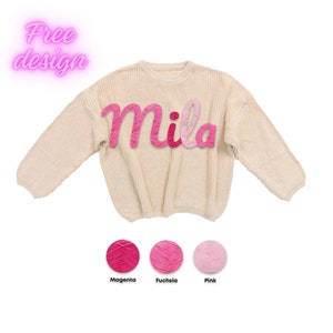 Personalisierte Hand gestickt Name Baby Pullover, Custome Baby Name Pullover, rosa Baby Mädchen Pullover mit Namen, Geburtstagsgeschenk für Baby Mädchen Jungen Bild 10