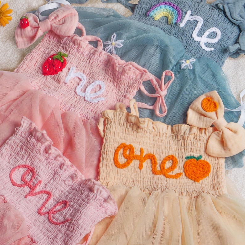 Custom Name Baby Tutu Dress,Personalized Hand Embroidered Birthday Baby Romper,Cake Smash Outfit,First Birthday Gift,Baby Shower Gift image 6