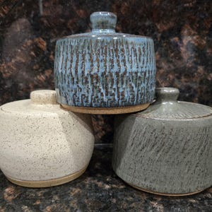 Handmade Ceramic Lidded Jar: Decorative Candy Nut Spice Bowl, Coffee container, Cookie jar
