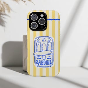 Sardine Phone Case, Tinned Fish Phone Cover, Italian Summer for Iphone 16 15 14 13 Pro Max, Galaxy S25 S24, Pixel 9 8 Pro, Aesthetic Gift