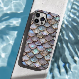 Mermaid Tail Print Phone Case, Ocean Inspired Mermaidcore Phone Case for iPhone 15 14 13 12 Galaxy Max Pro S24 S23 Ultra Pixel 8 7 6
