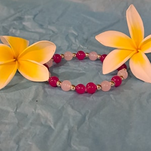 Pink On Pink Glass Bead Bracelet