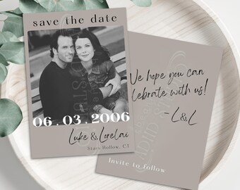 Neutral Save The Date Template | Elegant Minimalist Wedding Invitation | Instant Download | Customizable Printable Design