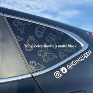 Butterflies Rear Quarter Window Vinyl Decal, Car Accessory, Sticker, Full Coverage