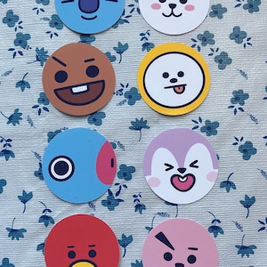 Adesivi rappresentativi degli animali dei BT21 (BTS Bangtan) [rm, jin, suga, j-hope, v, jimin, jungkook] + NUOVO! FURGONE!