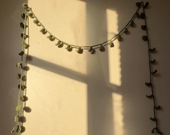 Crochet 10ft Leaf Garland, Vine Garland, Wall Hanging Garland, Crochet Decor, Wall Decor, Cute Decor, Green Decor, Cute Gifts, Plant Decor