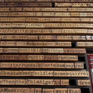 S-Z Vintage Holzstempel ABC Schriftzug Stempel zum Basteln Scrapbooking alte Vintage Holzblock Kunstprojekte Vintage Wortstempel Kreatives Spielen