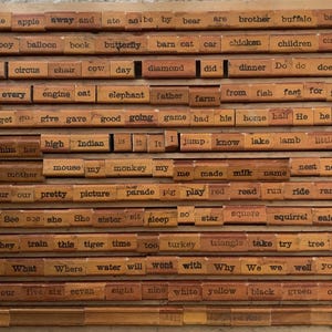 G-O Vintage Holzstempel ABC Schriftzug Stempel zum Basteln Scrapbooking alte Vintage Holzblock Kunstprojekte Vintage Wortstempel Kreatives Spielen