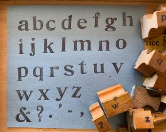 Vintage wood stamp Alphabet set ABC Number Lettering Stamps for Craft scrapbooking Superior Sign symbols wood block for art projects #05