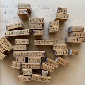 A-Z Vintage houten stempel ABC-belettering stempels voor ambachtelijke scrapbooking oude vintage houten blokken kunstprojecten Vintage woordstempels Creatief spel